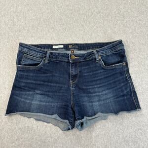Kut from the Kloth Short WMNS 16 Gidget Fray High Rise Dark Wash Blue Stretchy